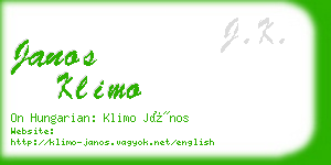 janos klimo business card